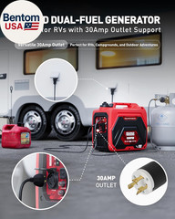 4500W Dual-Fuel Portable Inverter Generator for Home Use, Camping Outdoor, 30A R
