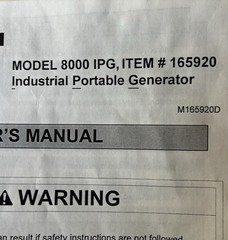 North Star 8000 IPG Generator Replacement Panel & Honda Engine All NOS Parts