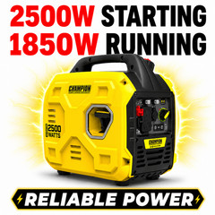 Champion 2500W Inverter Generator Quiet Lightweight Portable 1850W Gas