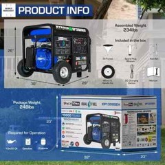 Beast Generator Duromax Portable Hybrid Gas Propane RV Home Standby Backup 20HP