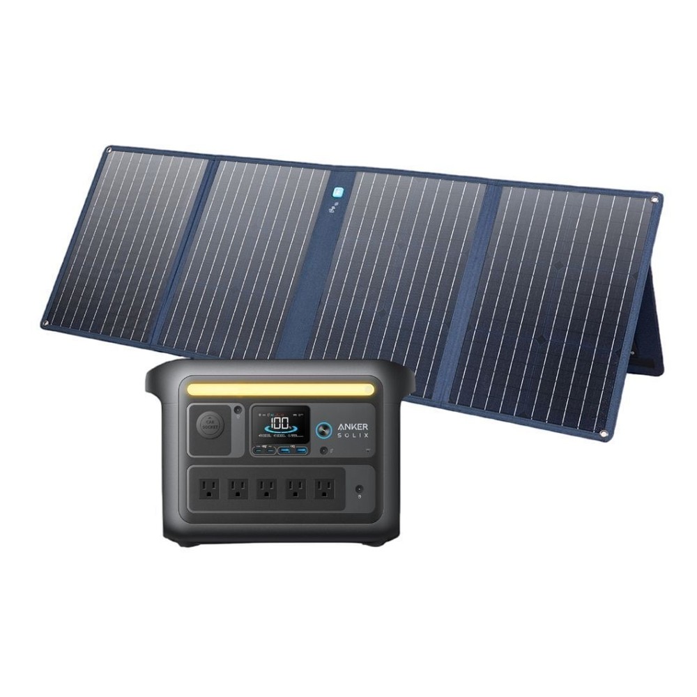 Anker SOLIX C800X 768Wh Solar Generator 100W Solar Panel Camping