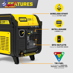 11,000-Watt Wireless Remote Start Tri Fuel Home Backup Portable Inverter Generat