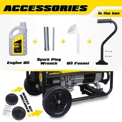 4350W Gas Portable Generator, 3600W Rated, 30A Outlet, CARB, Wheels,Aceup Energy