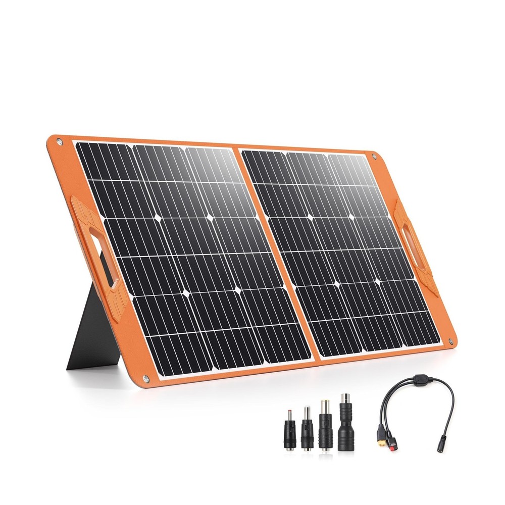 100W Portable Solar Panel for Power Station, 19.8V Foldable Solar Charger wit…