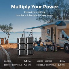 Dabbsson 1330Wh Portable Power Station Max9400Wh LFP Solar Generator for Camping
