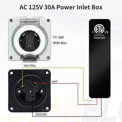 STARELO 30 Amp Generator Power Inlet Box NEMA TT-30P,125Volt, Outdoor…
