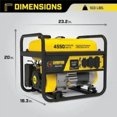 4550Watt recoil start gaslinepowered rv ready portable generator with Co Shield.