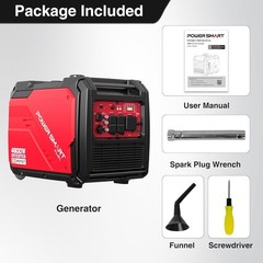 Power Smart 4,800-Watt Super Quiet Portable Gas Inverter Generator, CO Sensor