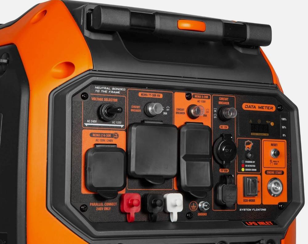 WEN 6800W Quiet Portable Dual Fuel Inverter Generator, Electric Start,CO Sensor