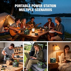 EBL Portable Power Station 288.6Wh 330W Solar Generator Pure Sine 300W, Green