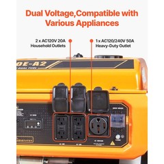 Uimoso Portable Dual Fuel Generator 13500W Gasoline & 12000W LPG Peak Power