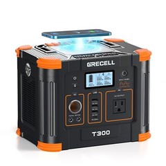 GRECELL 300W Portable Power Station Solar Generator Backup Battery RV Camping