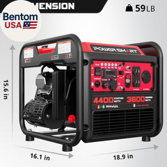 4400W Dual Fuel Portable Generator, 223Cc 4-Stroke OHV Gas/Lpg Powered, 3600W Ra