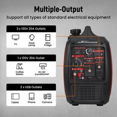Portable Inverter Generator 4800W Gas Power Electric Remote Start Camping