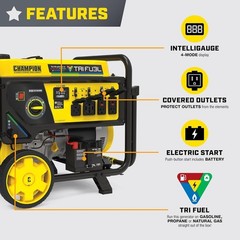 Champion Power Equipment 12,500-Watt Electric Start Tri Fuel Home Generator