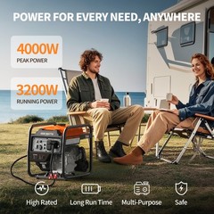 Inverter Generator 4000 Watt Open Frame Gas Generator 208CC Home Energy Storage