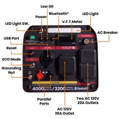 4000W Home Backup Gas Portable Generator Inverter Parallel Ready with Bluetooth