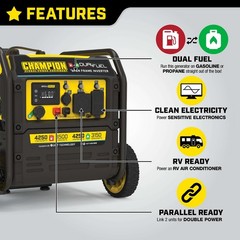 201057R- Champion 4250-Watt Dual Fuel RV Ready Open Frame Inverter – REFURBISHED