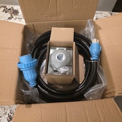 NEW 30 Amp Generator Power Inlet Box L14-30R + Used 20 Ft L14-30P Cord