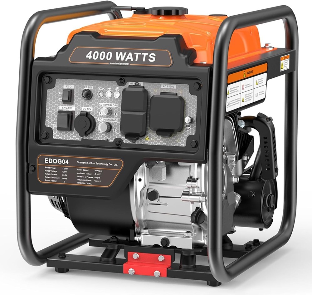 4000W Gas Powered Generator Inverter Portable 208CC Emergency Power Supply