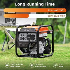 4400 Watts Inverter Generator Gas Powered, Portable Open Frame