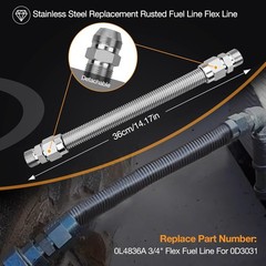 HQPASFY 0L4836A 3/4″ Fuel Line Flex Hose No PVC 0D3031 Stainless Steel