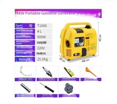 All-Copper Wire Gasoline Generator 220V Compact Home Use Quiet Fuel-Efficient