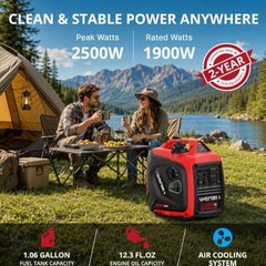 2500W Portable Inverter Generator, Gas Super Quite 2500W Small Generator