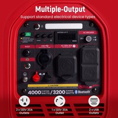 4KW /3.2KW Portable Inverter Generator Gas Powered Quiet for Camping EV-Charge