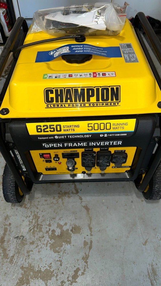 Champion Power Equipment 6250-Watt Portable Open Frame Inverter Generator with Q