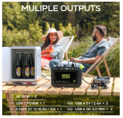 MARBERO Portable Power Station – 88Wh Solar Generator, 120W Peak, Fast Charging