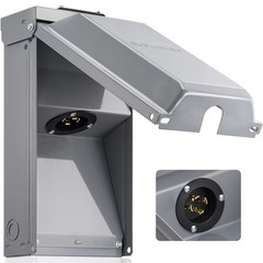 SURAIELEC 30 Amp Generator Power Inlet Box, NEMA L14-30P L14-30P, Gray