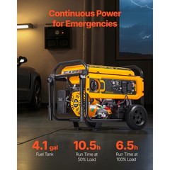 Uimoso Dual Fuel Generator with Gas & LPG Power Options, 4650W Peak Output