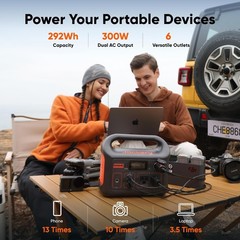 Jackery Portable Power Station E300, 292Wh Backup LiFePO4 Battery, Solar Generat