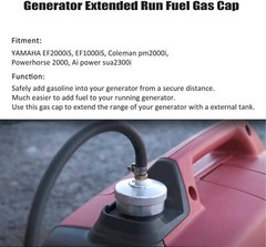 Aluminum Extended Run Fuel Gas Cap w/ Brass Hose For Yamaha EF2000is EF1000is US