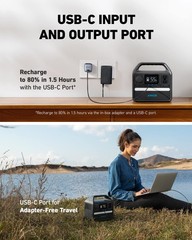 Anker 521 Portable Power Station Upgraded with LiFePO4 Battery 256Wh 6 Port