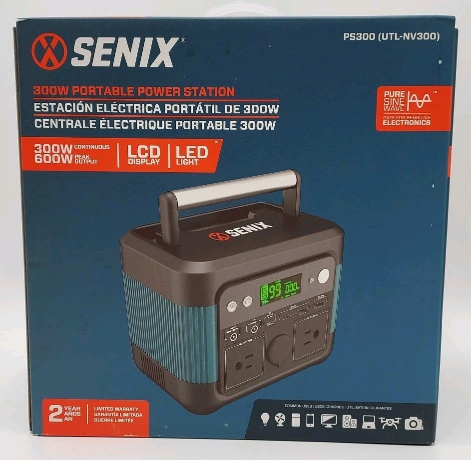 Senix 300W 600W Peak Portable Power Station Inverter Generator PS300 (I2-B3)