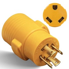 NEMA L14-30P to TT-30R 30 Amp RV Generator Adapter, 4 Prong Locking 120/240V