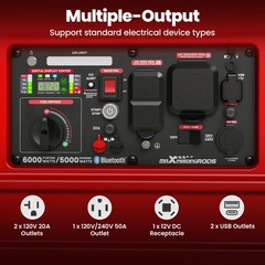 Inverter Generator 6000W for Sensitive Electronics, 120V/240V, Electric Start