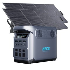 1024Wh ABOK Ark1800 Power Station 1800W LiFePO4 1000W PV Input with 2x200W PV