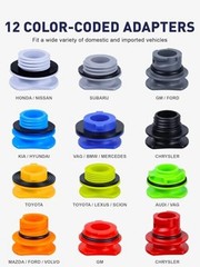 – Spill-Proof Engine Oil Funnel Kit｜Oil Change Funnel w/ 12 Adapters & 2