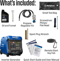 5000 Peak Watt Super Quiet Dual Fuel Portable Inverter Generator, Remote Electri