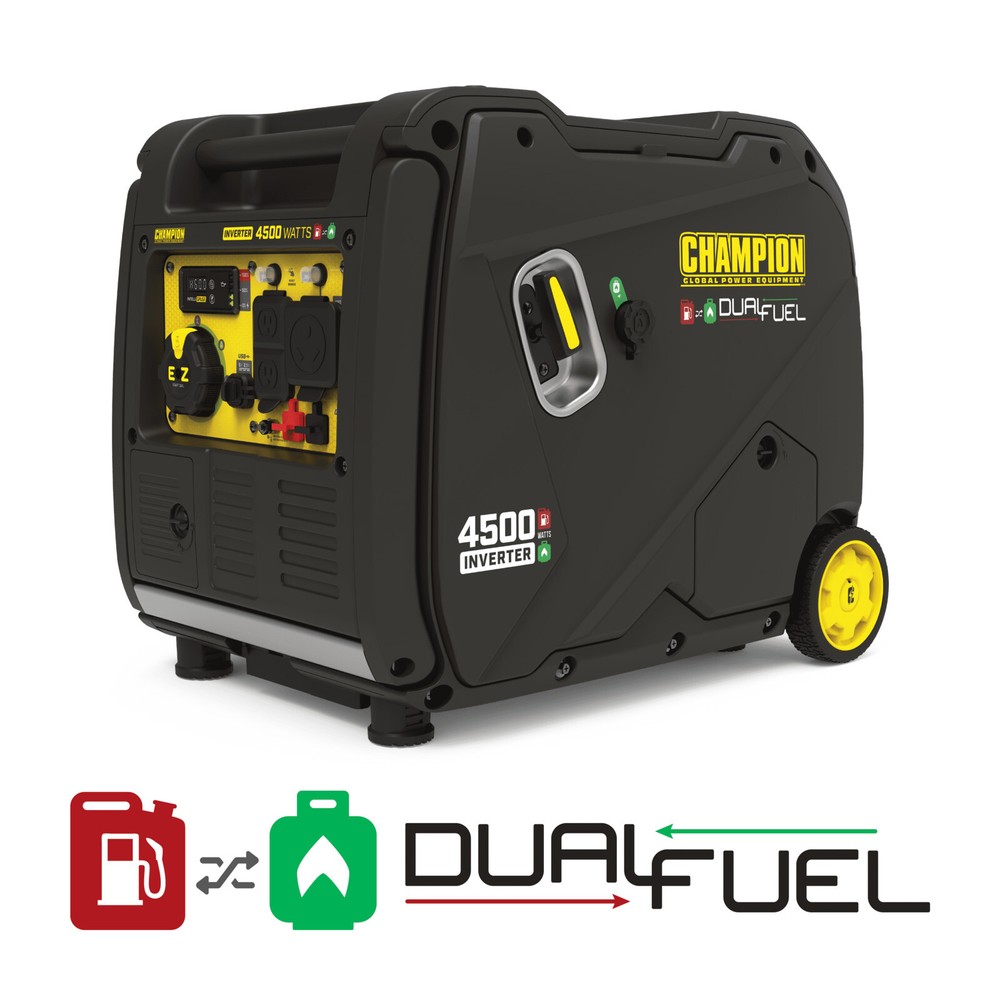 Champion 4,500-W Portable Hybrid Dual Fuel Inverter Generator w/ Electric Start