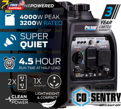 Pulsar PGD40ISCO Ultra Light Quiet 4000W Portable Gas Inverter Generator