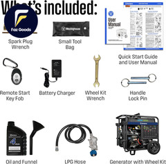Westinghouse 18000 Peak Watt Dual Fuel Home Backup Portable Generator Remote