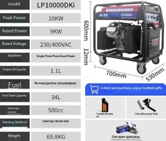 Portable Handheld Open-Frame Variable Frequency Gasoline Generator 220V/380V