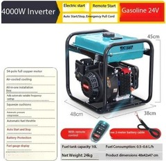 24V Generator with Inverter Auto Start/Stop, Secure Parking DC Voltage 3/4/5/6KW