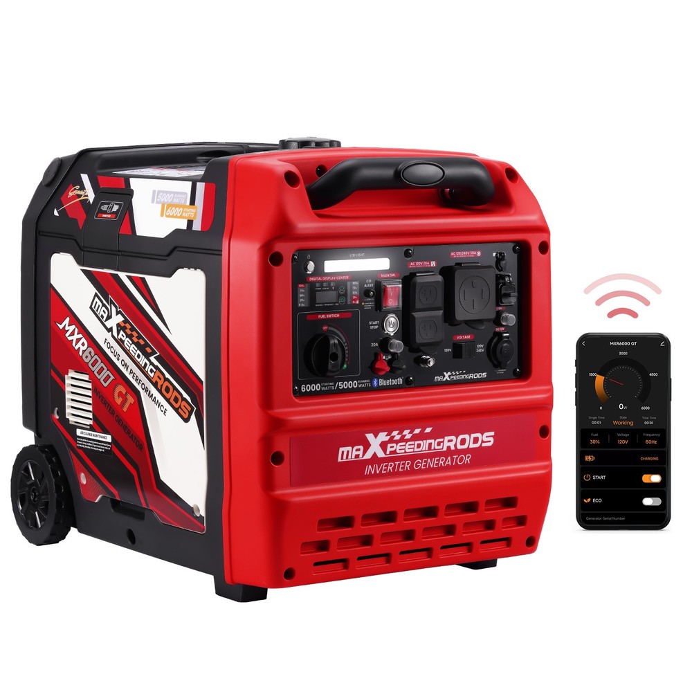 6KW Inverter Generator for RV Outdoor 120V/240V Switch App/Electric Start