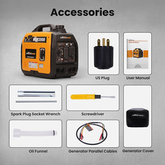 3500 Watt Portable Inverter Generator Gas Powered, EPA Compliant, Compact and Li