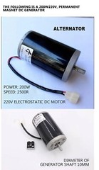 220V550W High Power Permanent Magnet DC Generator Manual Pedal DC Motor Motor